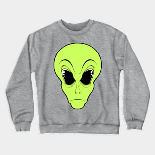 Alien Head Cartoon Green Crewneck Sweatshirt